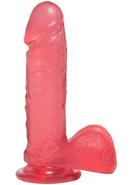 Crystal Jellies Dildo With Balls 7in - Pink