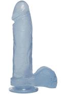 Crystal Jellies Dildo With Balls 8in - Clear