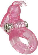 Basic Essentials Bunny Enhancer Vibrating Cock Ring With...