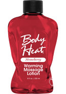 Body Heat Edible Warming Massage Lotion Strawberry 8 Ounce