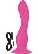 Rechargeable Love Rider Wireless Curve Silicone Vibe Waterproof Pink 6.5 Inch