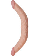 All American Whoppers Curved Double Dildo 13in - Vanilla