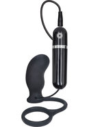 Dr. Kaplan 10 Function Prostate Silicone Massager With Cockring Black 3 Inch