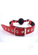 Rouge Leather Adjustable Ball Gag - Red And Black