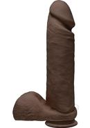 The D Perfect D Ultraskyn Dildo With Balls 8in - Chocolate