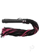 Rouge Suede Flogger With Leather Handle - Black And Pink
