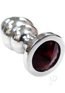Rouge Threaded Stainless Steel Anal Plug - Small - Red Jewel