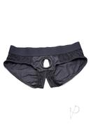 Strap U Lace Envy Black Crotchless Panty Harness - L/xl -...