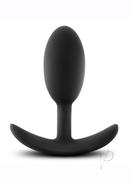 Anal Adventures Platinum Silicone Vibra Slim Butt Plug - Medium - Black