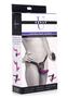 Strap U Double Take Double Penetration Rechargeable Silicone Vibrating Strap-on Harness - Purple